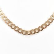 9CT GOLD ITALIAN FLAT CURB LINK NECKLACE CHAIN