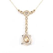 EDWARDIAN GOLD & DIAMOND PENDANT NECKLACE