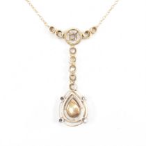 EDWARDIAN GOLD & DIAMOND PENDANT NECKLACE