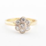 HALLMARKED 18CT GOLD & DIAMOND CLUSTER RING