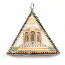 19TH CENTURY MASONIC TRIANGULAR FOB PENDANT