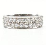 PLATINUM & DIAMOND DOUBLE ROW HALF ETERNITY RING