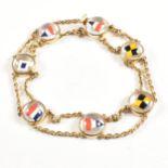 EDWARDIAN 15CT GOLD ESSEX CRYSTAL NAUTICAL PENNANT BRACELET