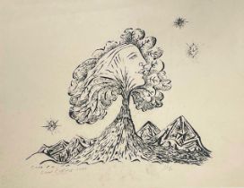 CECIL COLLINS - HEAD IN A TREE (TREE AND HILLS)