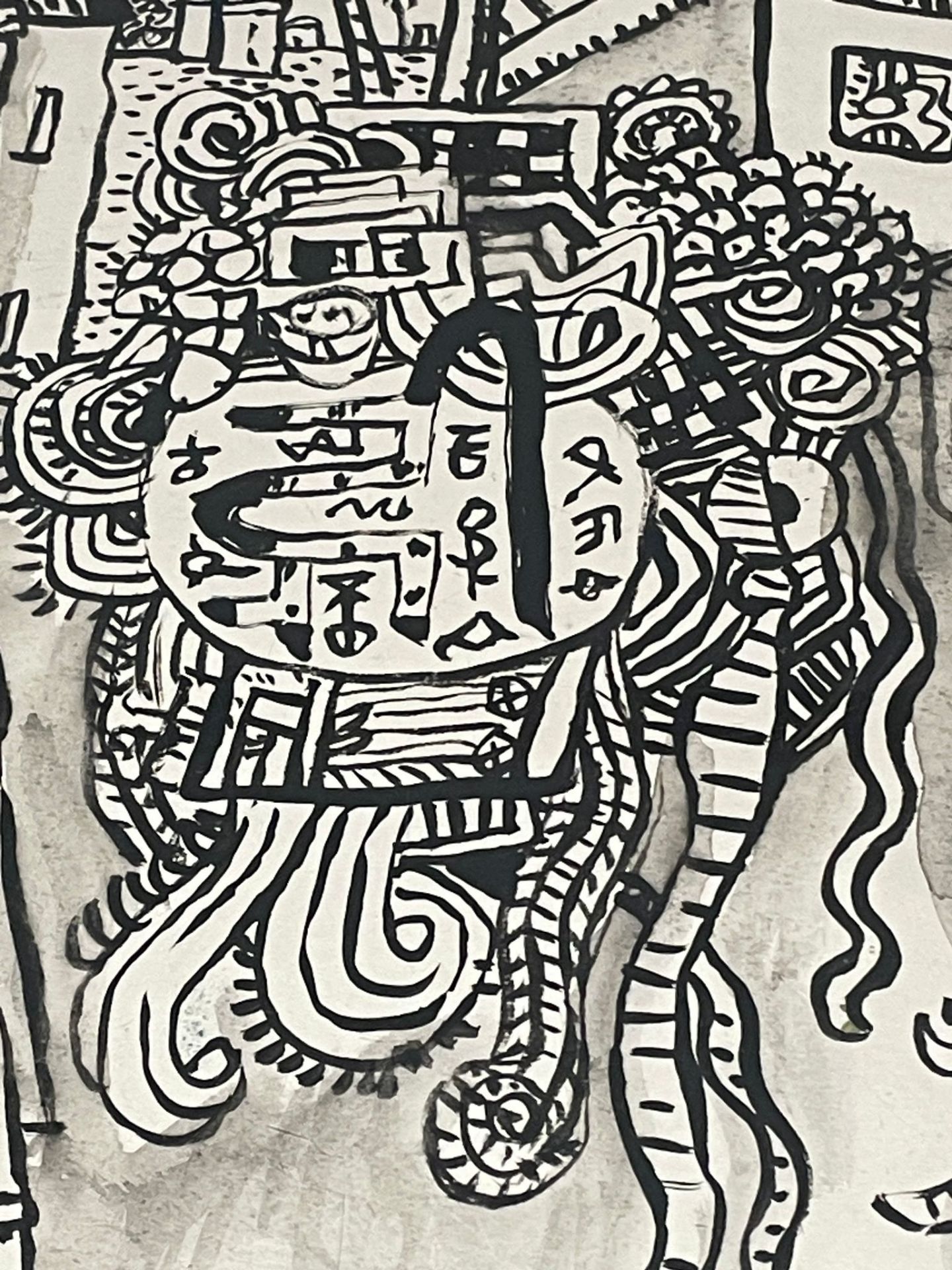 ALAN DAVIE (1920-2014).- VILLAGE MYTHS DRAWING 283 - INK ON PAPER - Image 5 of 9