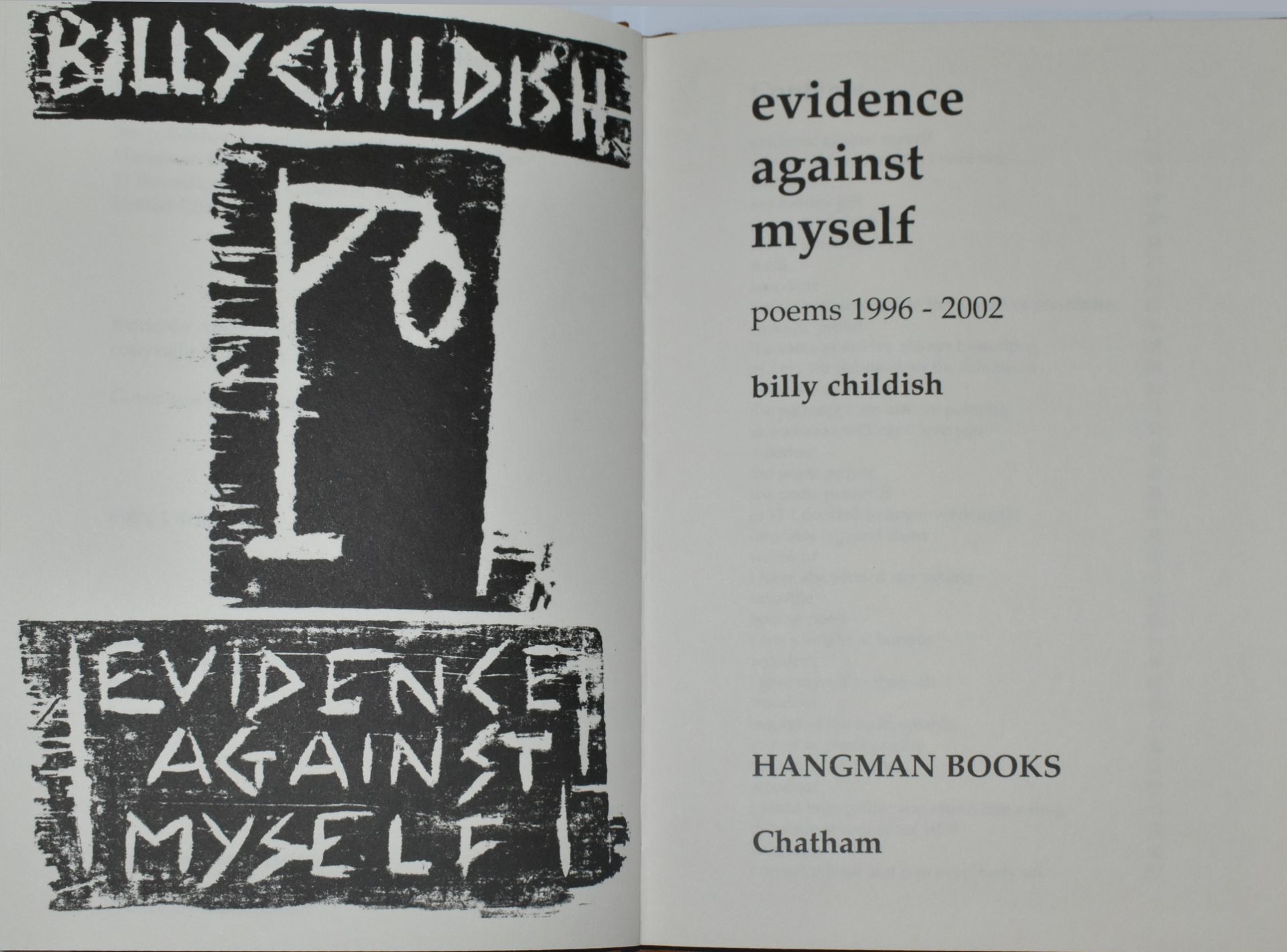 EVIDENCE AGAINST MYSELF - BILLY CHILDISH - Image 3 of 6