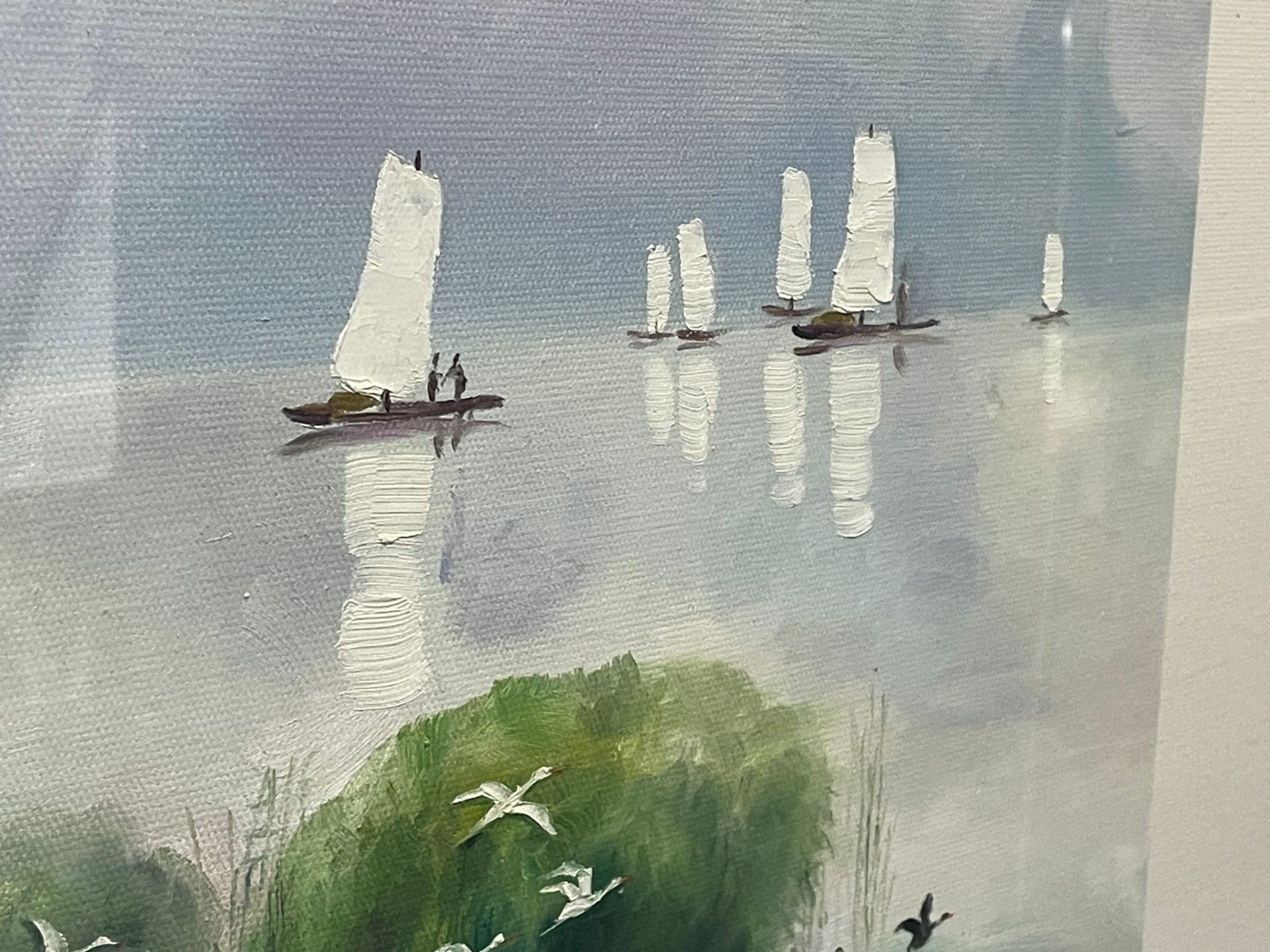 WU GUANZHONG - BOATS ON A LAKE 湖上帆景 - Image 3 of 6