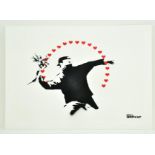 MRS BANKSY (BRITISH) - FLOWER THROWER - LOVE IS IN THE AIR