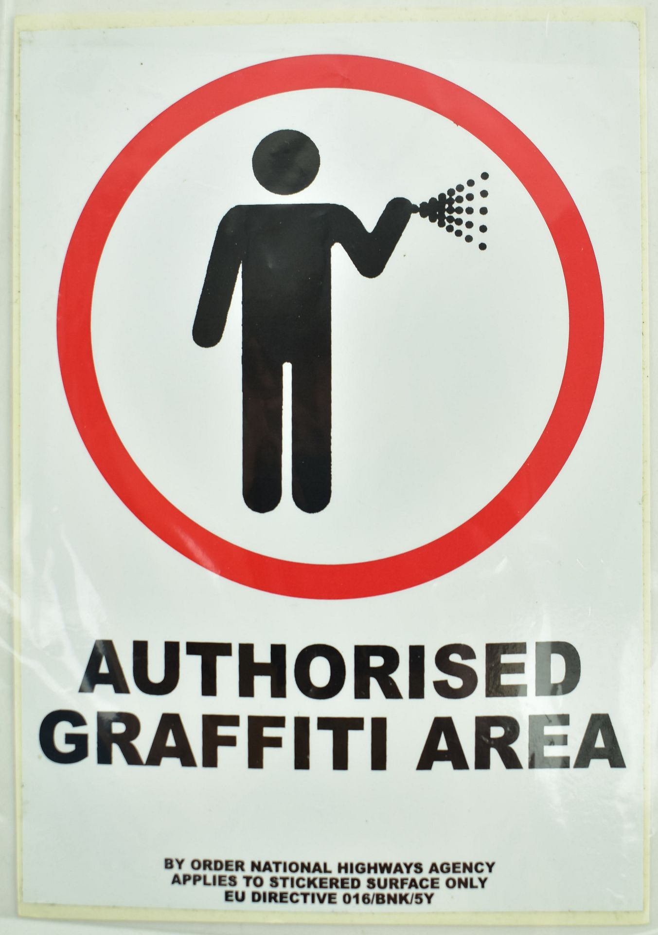 STEVE LAZARIDES - "AUTHORISED GRAFFITI AREA" STICKER W/COA