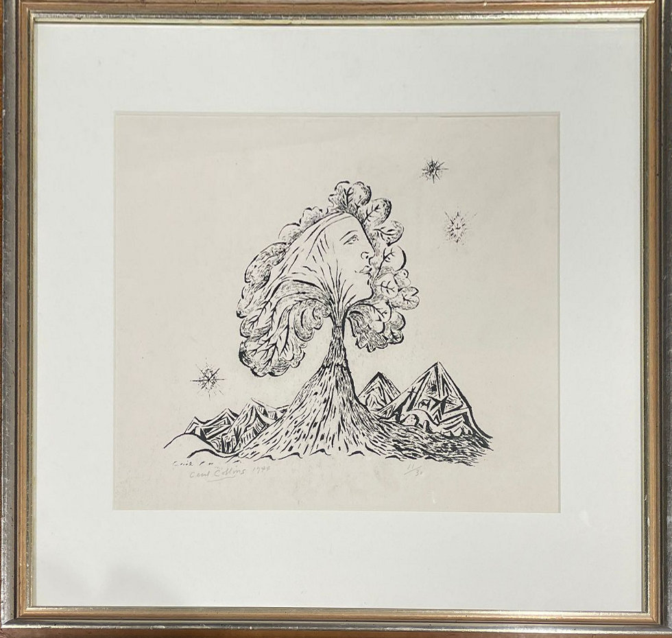 CECIL COLLINS - HEAD IN A TREE (TREE AND HILLS) - Image 2 of 5