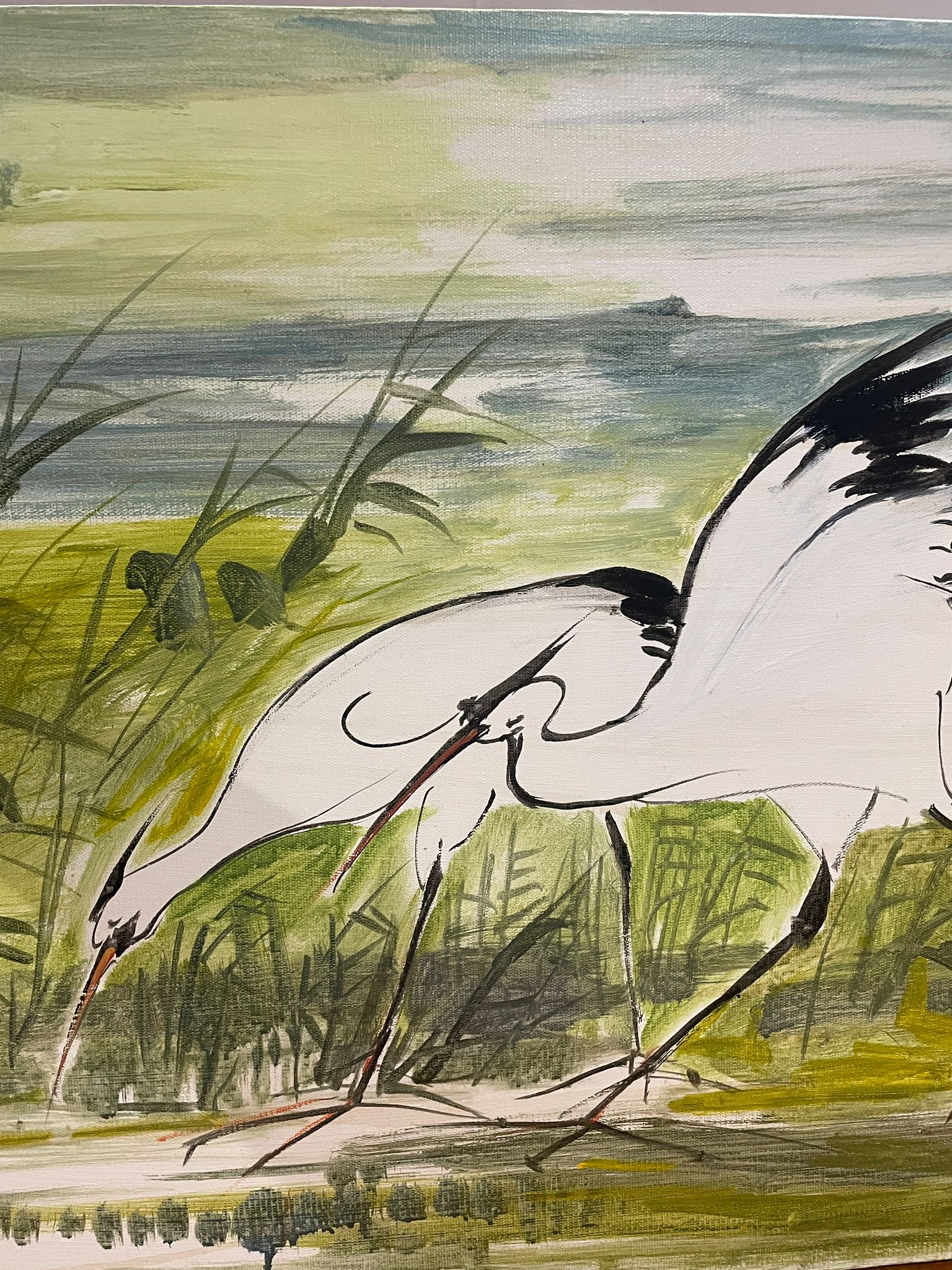LIN FENGMIAN 林风眠 (1900-1991) - PAIR OF HERONS 双鹭 - Image 7 of 8