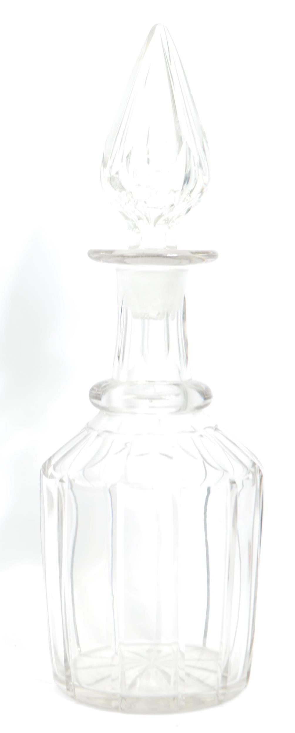 19TH CENTURY SINGLE RING GEORGIAN GLASS SPIRE STOPPE DECANTER