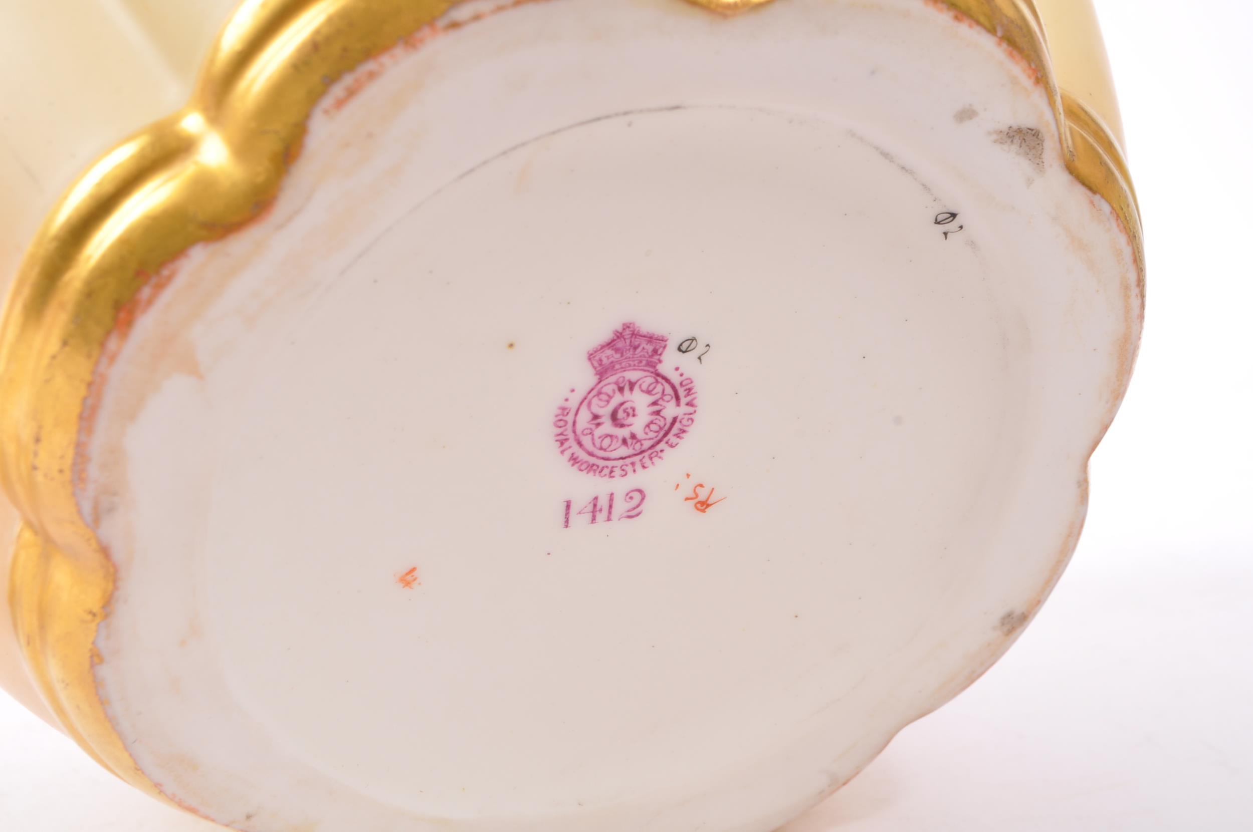 19TH CENTURY ROYAL WORCESTER IVORY BLUSH MELON CRACKER JAR - Image 4 of 5