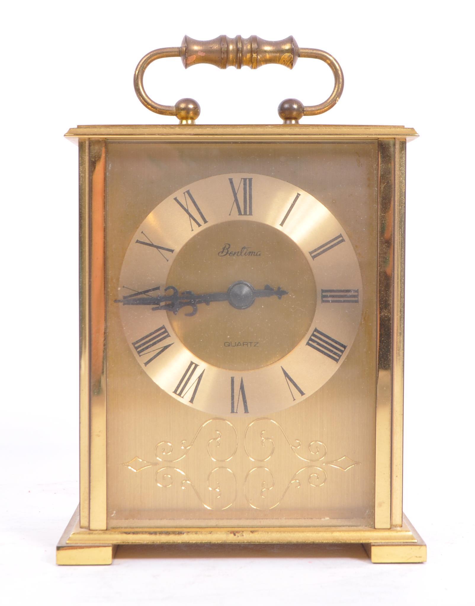 VINTAGE BENTIMA BRASS CASED CARRIAGE CLOCK