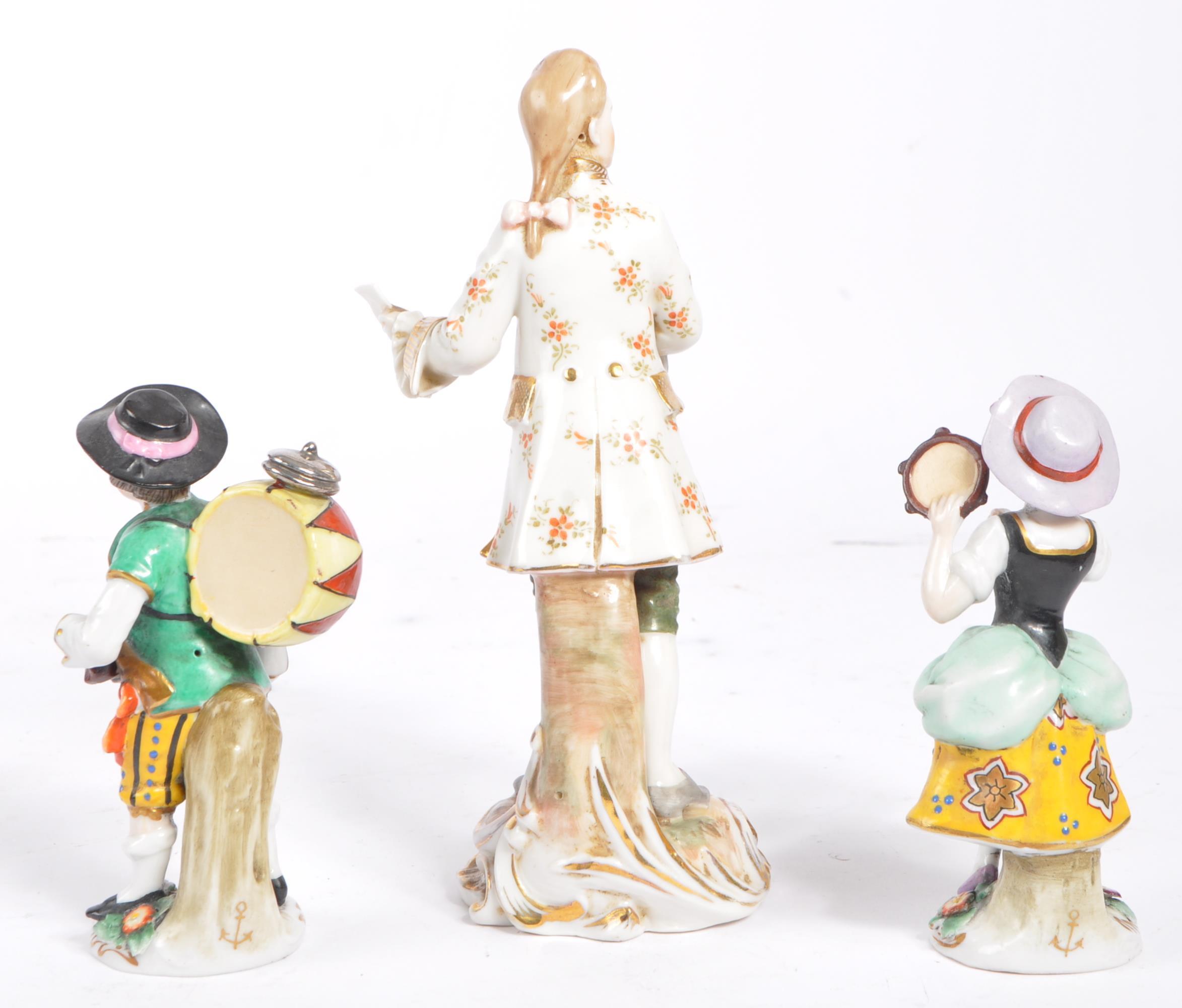 THREE 19TH CENTURY MEISSEN STYLE CONTINENTAL PORCELAIN FIGURES - Image 6 of 6