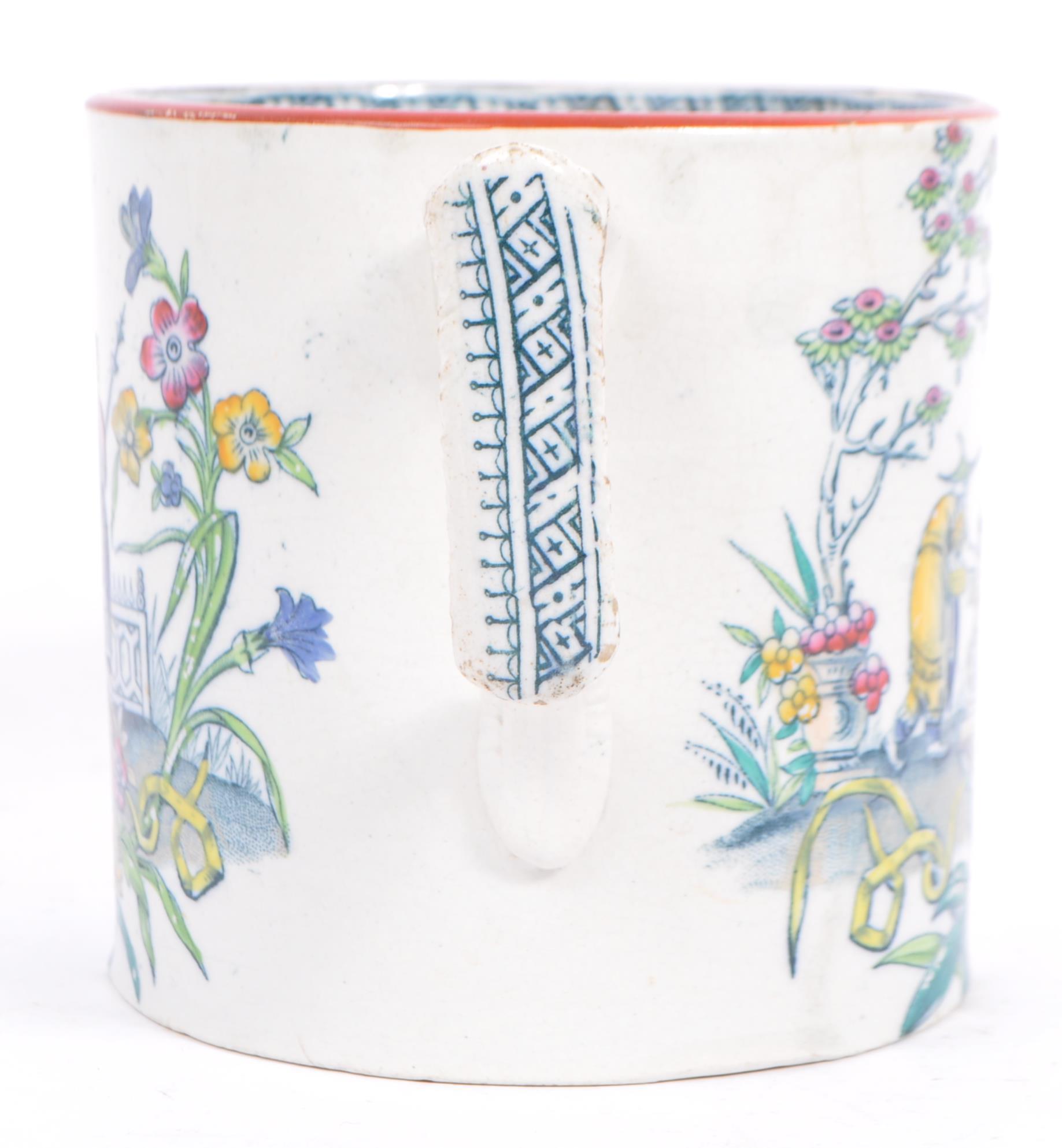 19TH CENTURY STAFFORDSHIRE TWIN HANDLED LOVING CUP - Image 2 of 7