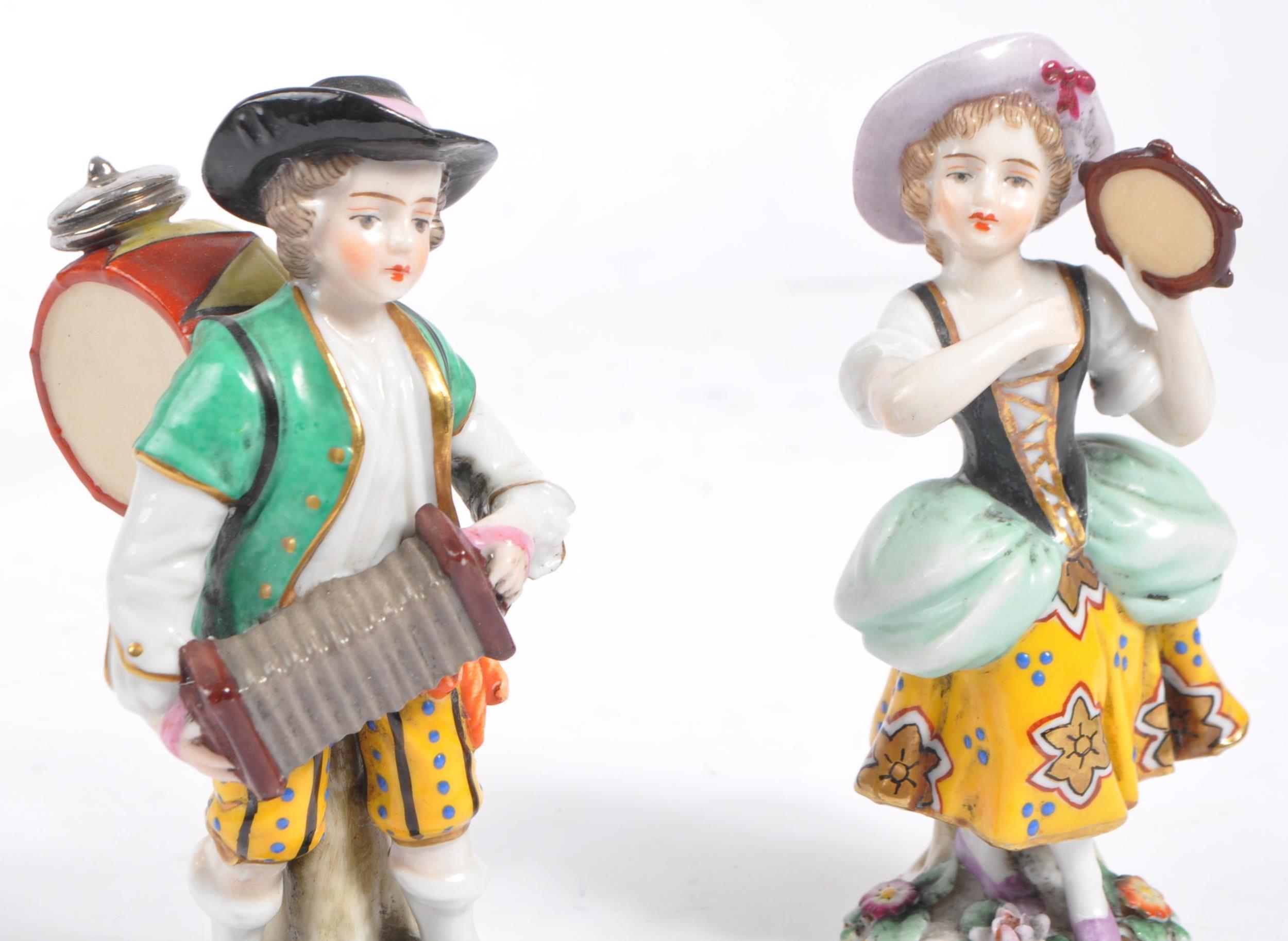 THREE 19TH CENTURY MEISSEN STYLE CONTINENTAL PORCELAIN FIGURES - Image 5 of 6