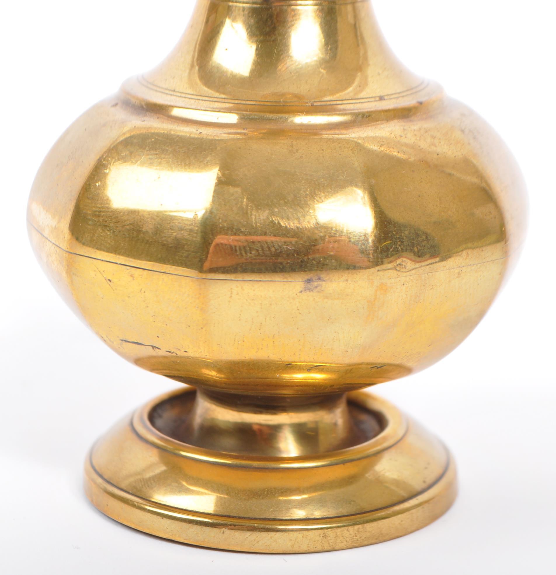 PAIR OF EARLY 20TH CENTURY BRASS ROSE WATER SHAKERS - Image 3 of 5