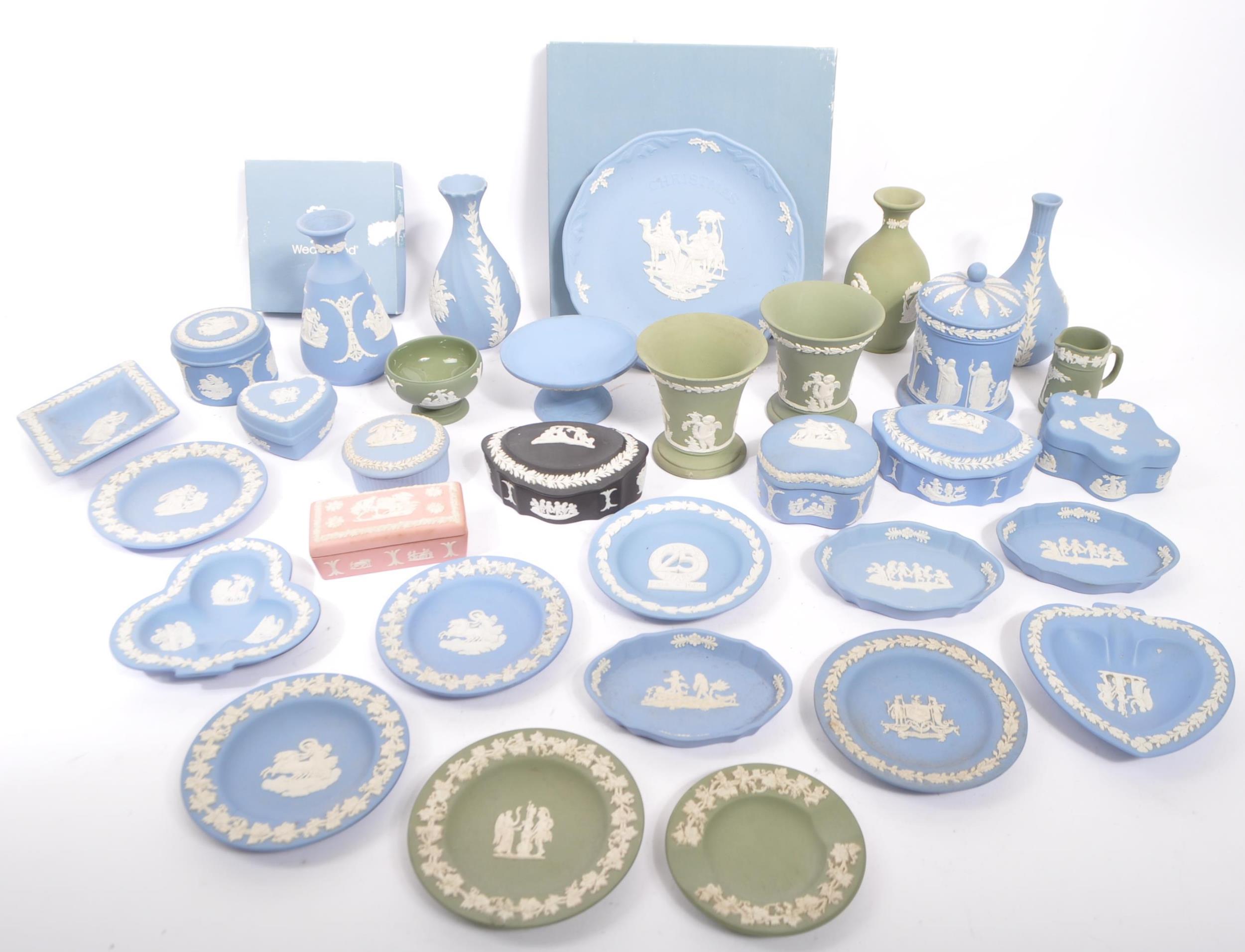 LARGE COLLECTION OF WEDGWOOD JASPERWARE PORCELAIN