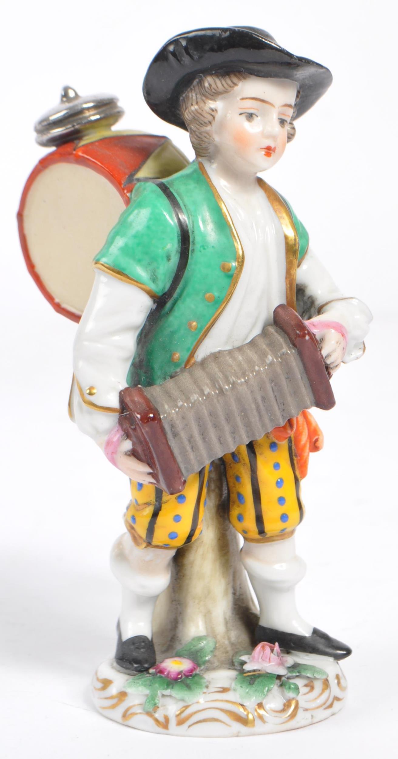 THREE 19TH CENTURY MEISSEN STYLE CONTINENTAL PORCELAIN FIGURES - Image 4 of 6