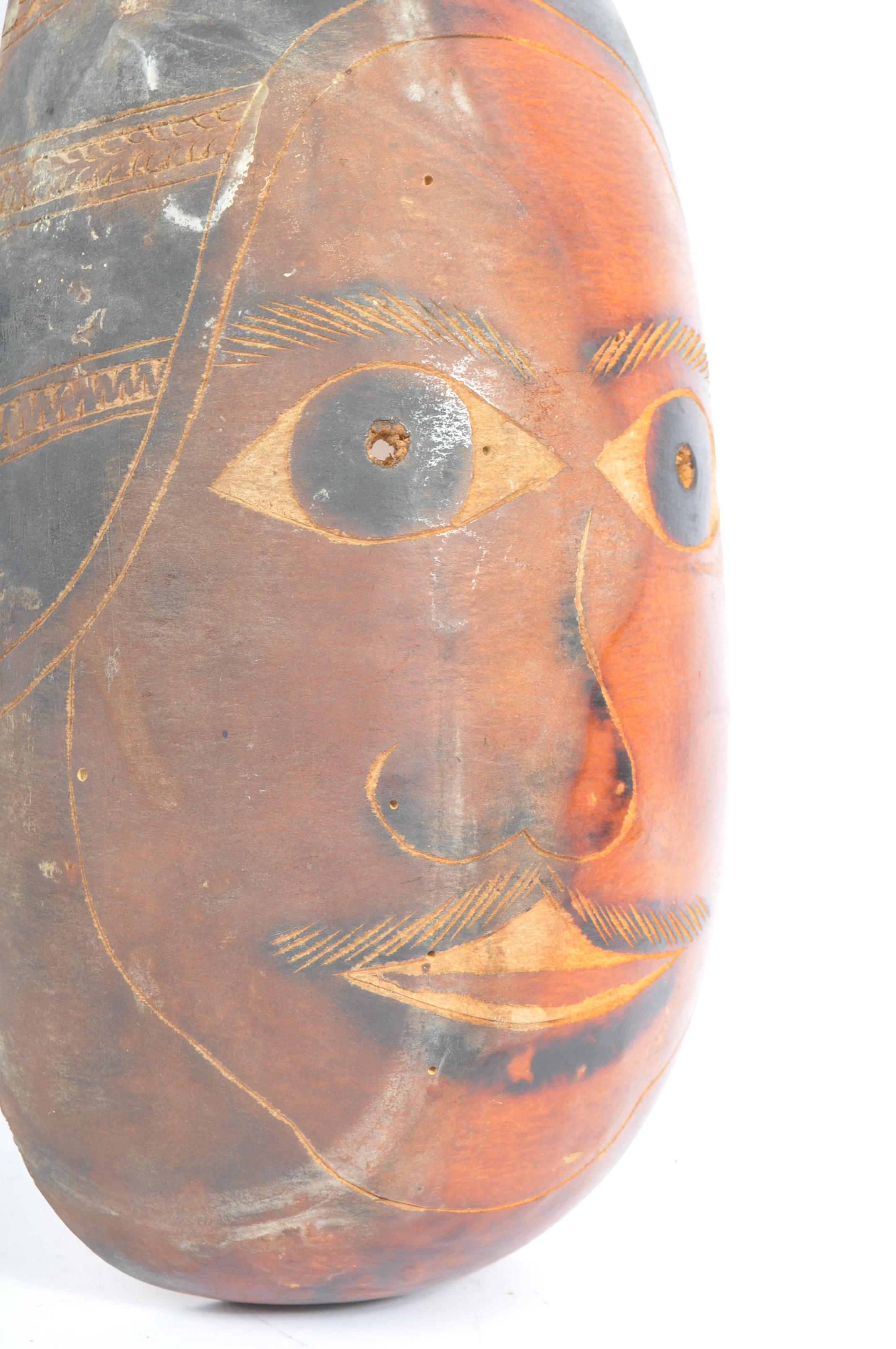 20TH CENTURY CARVED HUSK FIGURAL FACIAL CARVING - Image 4 of 7