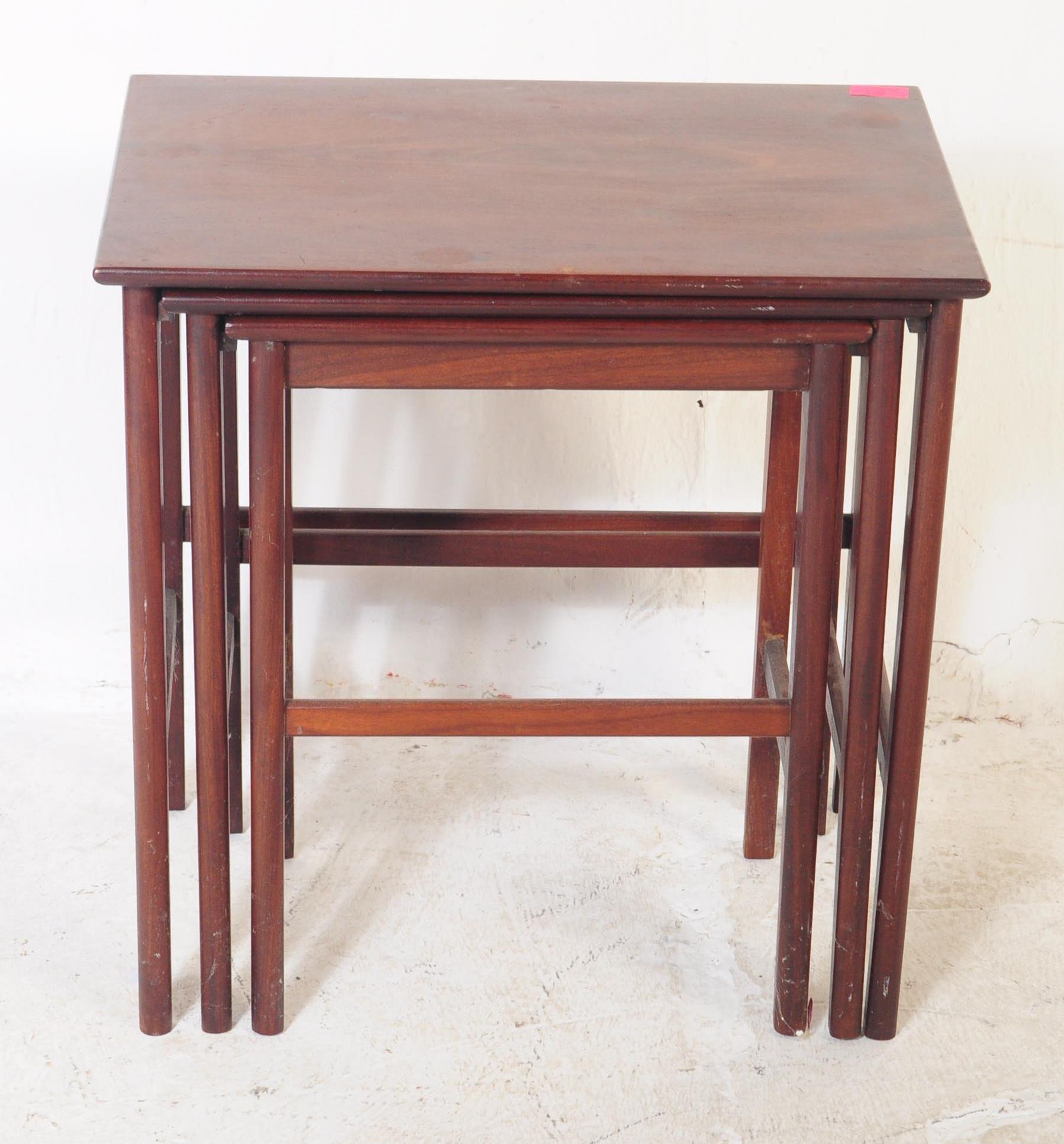 RETRO MID CENTURY MAHOGANY NEST OF TABLES - Image 2 of 7