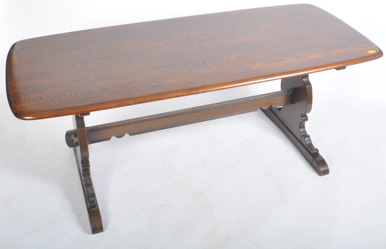 MID 20TH CENTURY BEECH & ELM ERCOL REFECTORY DINING TABLE - Image 2 of 4
