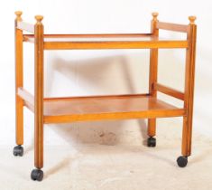 VINTAGE 20TH CENTURY REPRO YEW WOOD BUTLERS TROLLEY