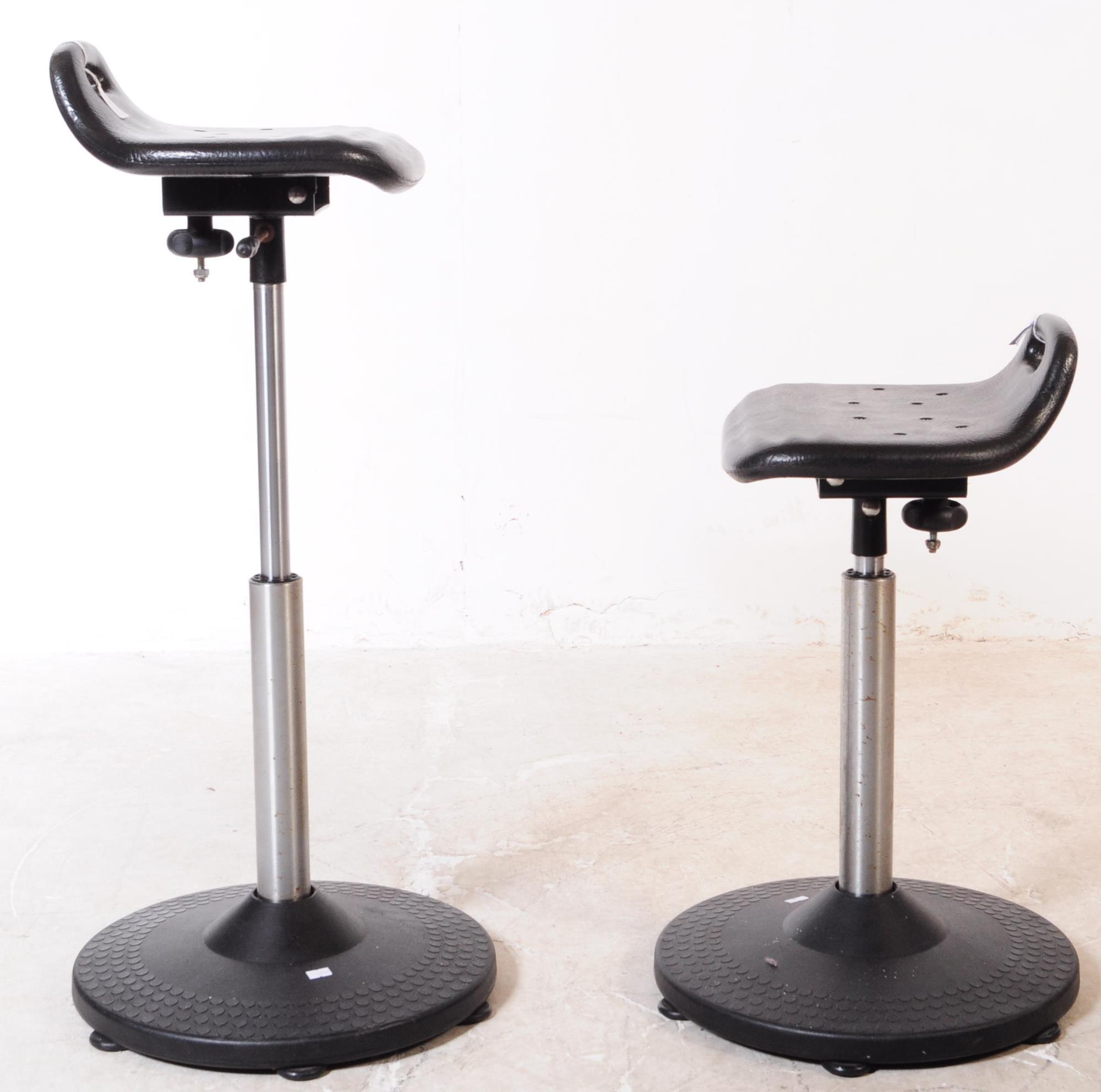 PAIR OF CONTEMPORARY ADJUSTABLE INDUSTRIAL STOOLS - Image 5 of 7