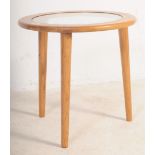 CONTEMPORARY OCCASIONAL GLASS & WOOD CIRCULAR TABLE