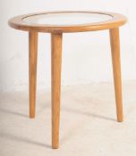 CONTEMPORARY OCCASIONAL GLASS & WOOD CIRCULAR TABLE