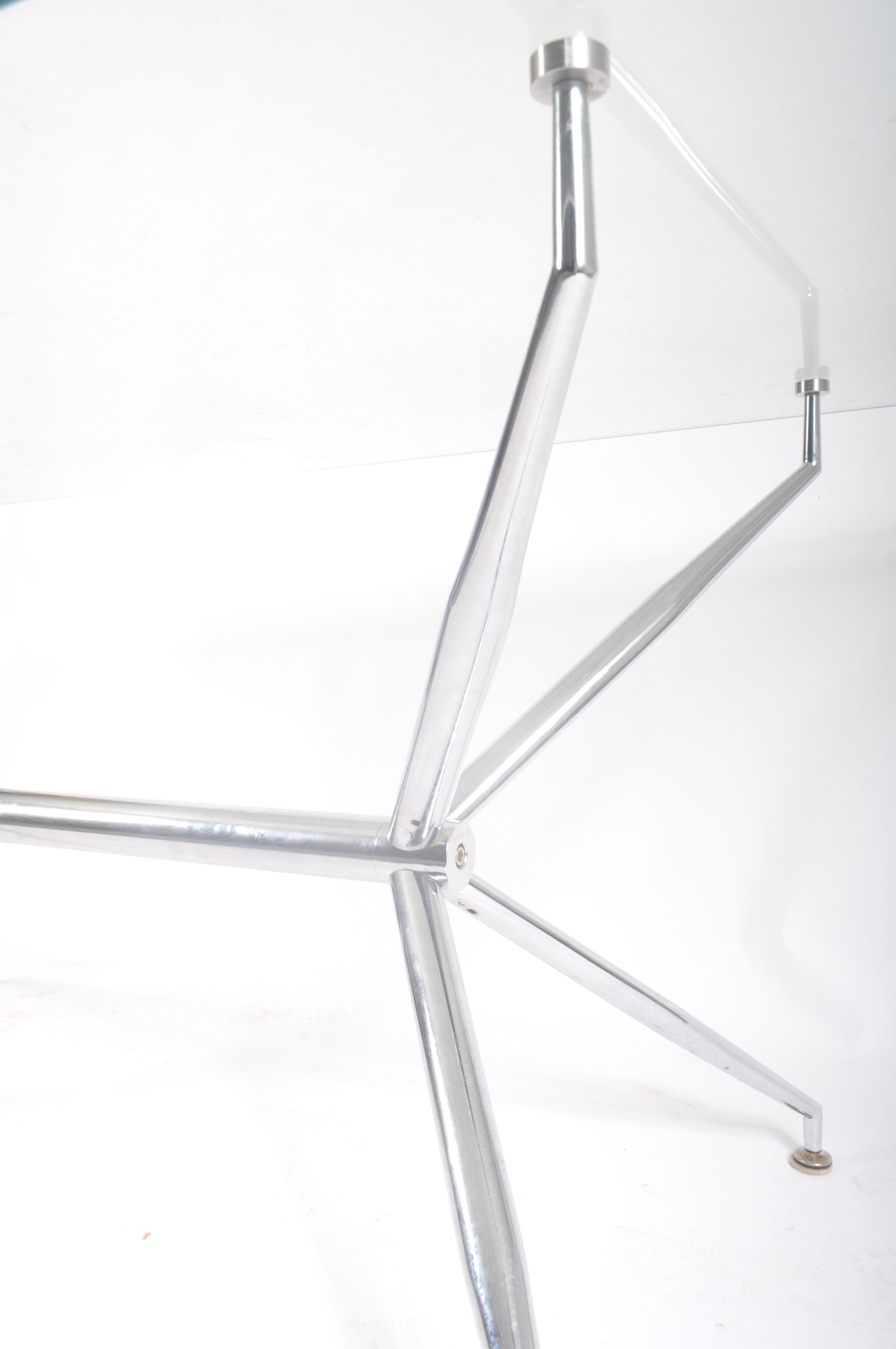 RETRO GLASS & CHROME DINING TABLE - Image 5 of 5