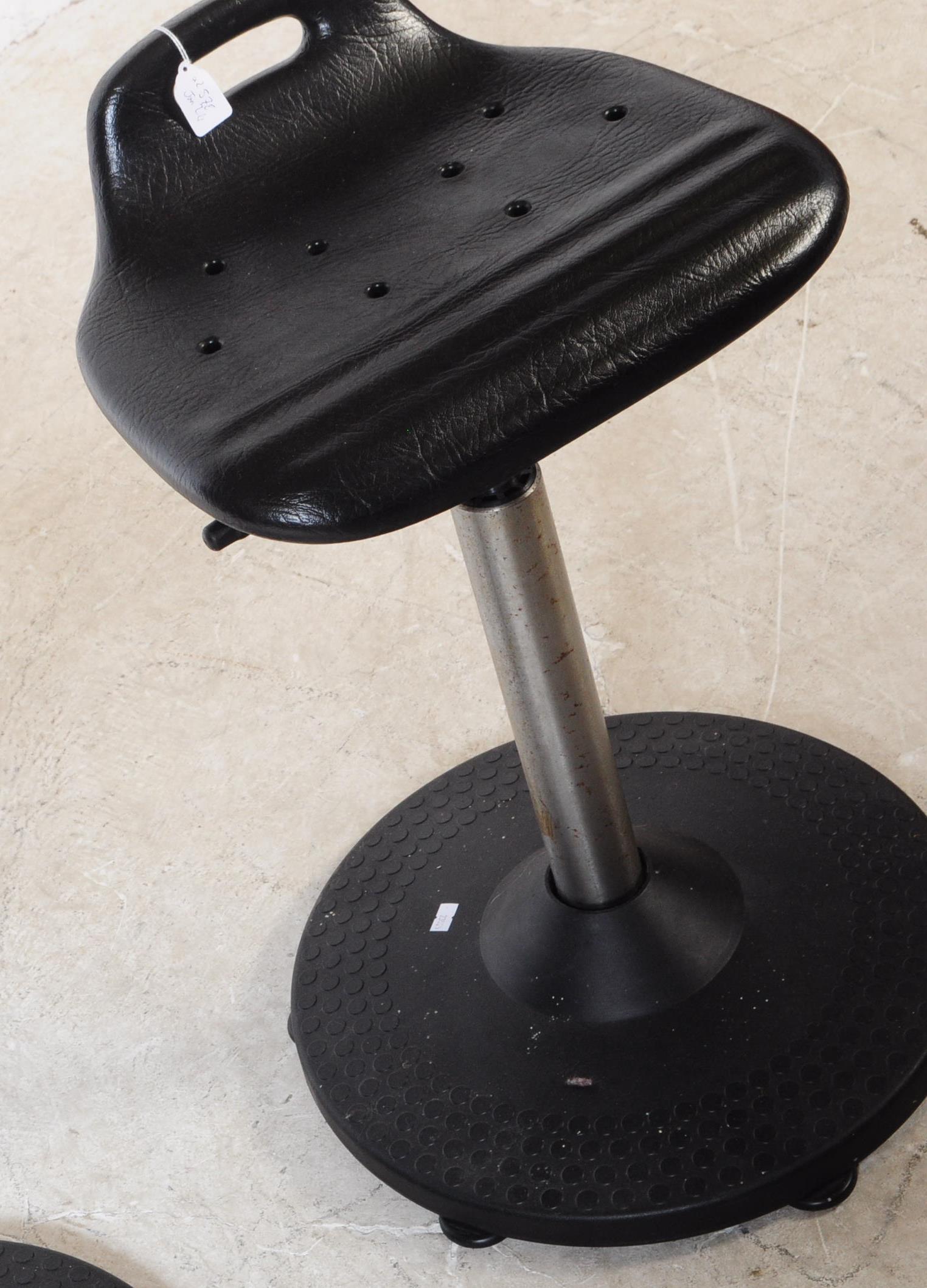 PAIR OF CONTEMPORARY ADJUSTABLE INDUSTRIAL STOOLS - Image 2 of 7