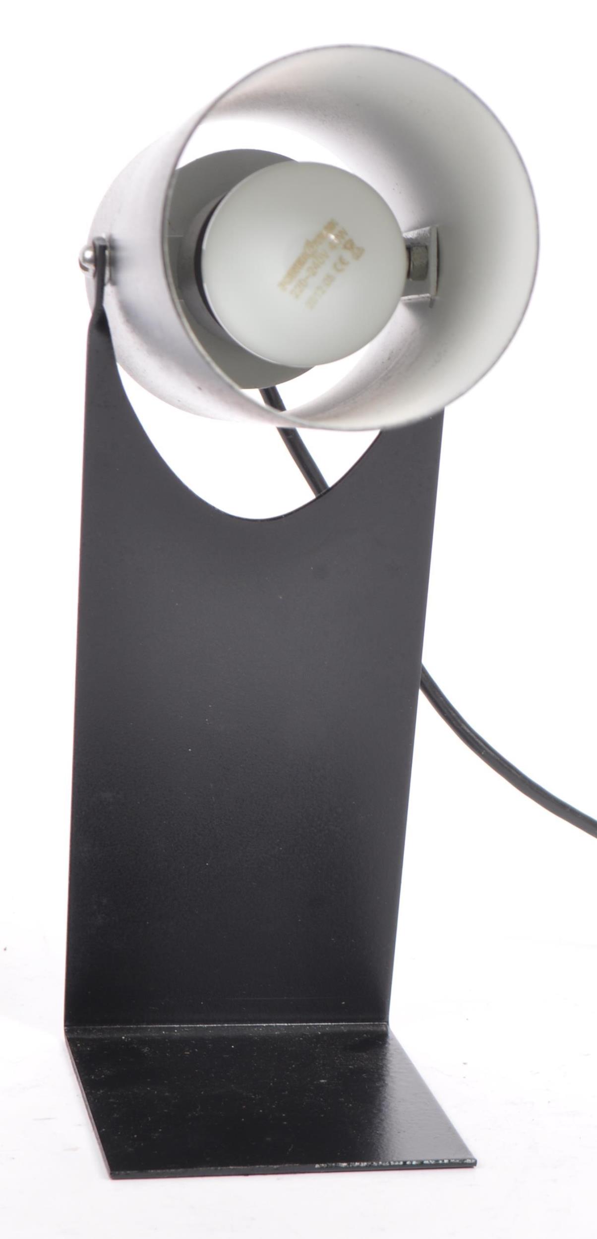 LATE 20TH CENTURY STAINLESS STEEL CONICAL DESK LIGHT LAMP - Image 2 of 6