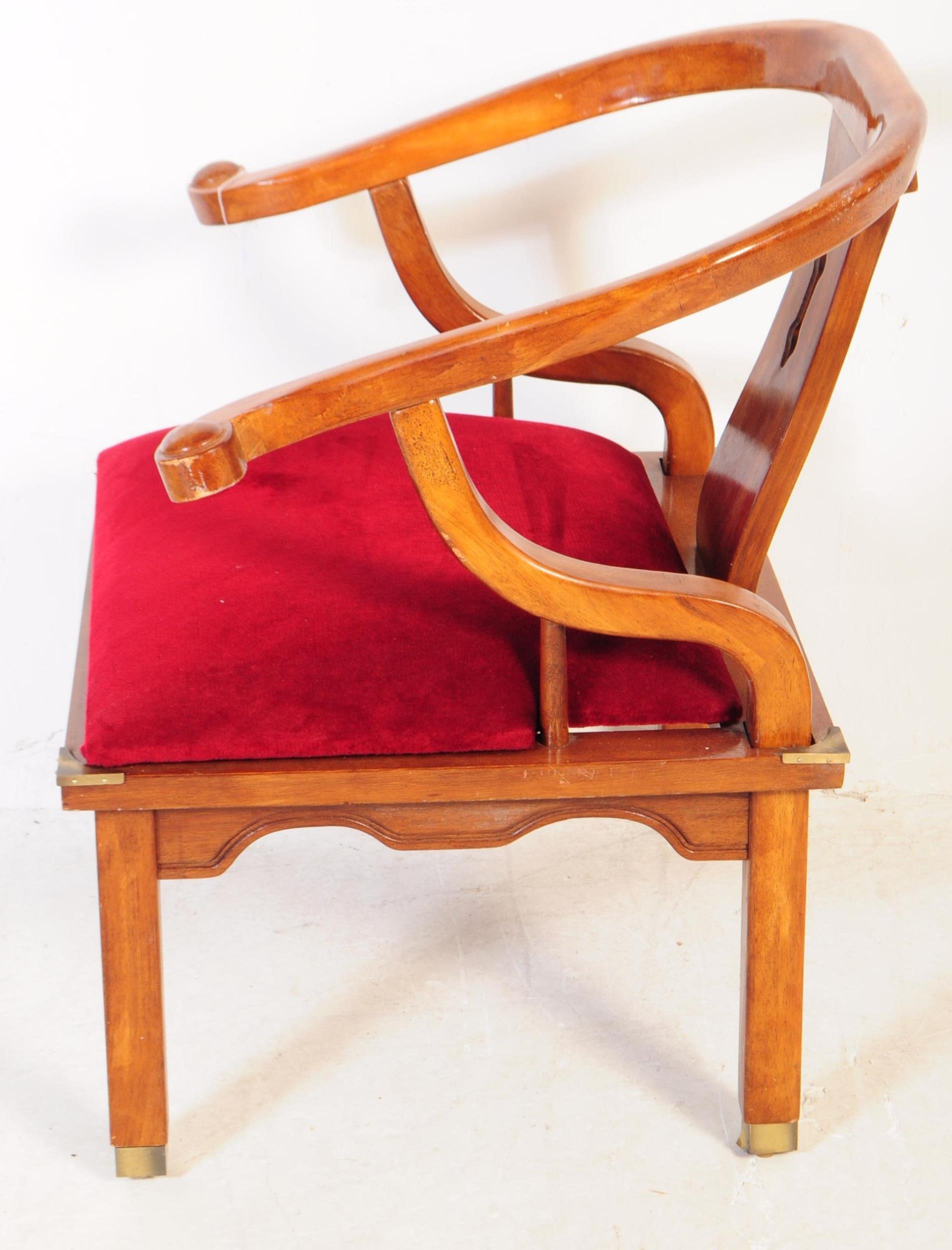 JAMES MONT MING STYLE HORSESHOE BACK ARMCHAIR - Image 5 of 6