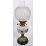 20TH CENTURY OPALINE GLASS OIL LAMP BY W&S BEST ENGLAND