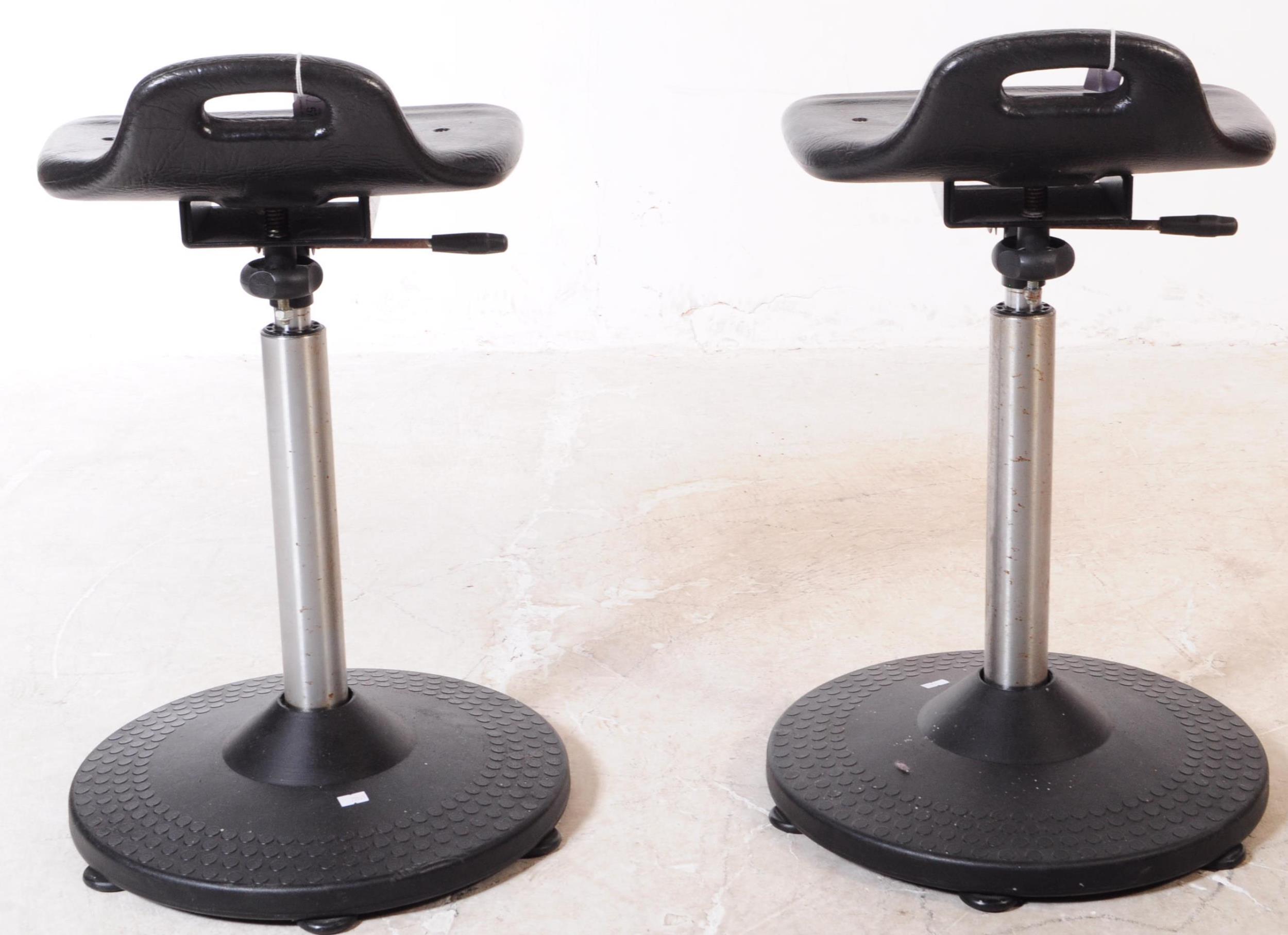 PAIR OF CONTEMPORARY ADJUSTABLE INDUSTRIAL STOOLS - Image 4 of 7