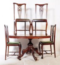 19TH CENTURY DINING TABLE & CHIPPENDALE STYLE CHAIRS