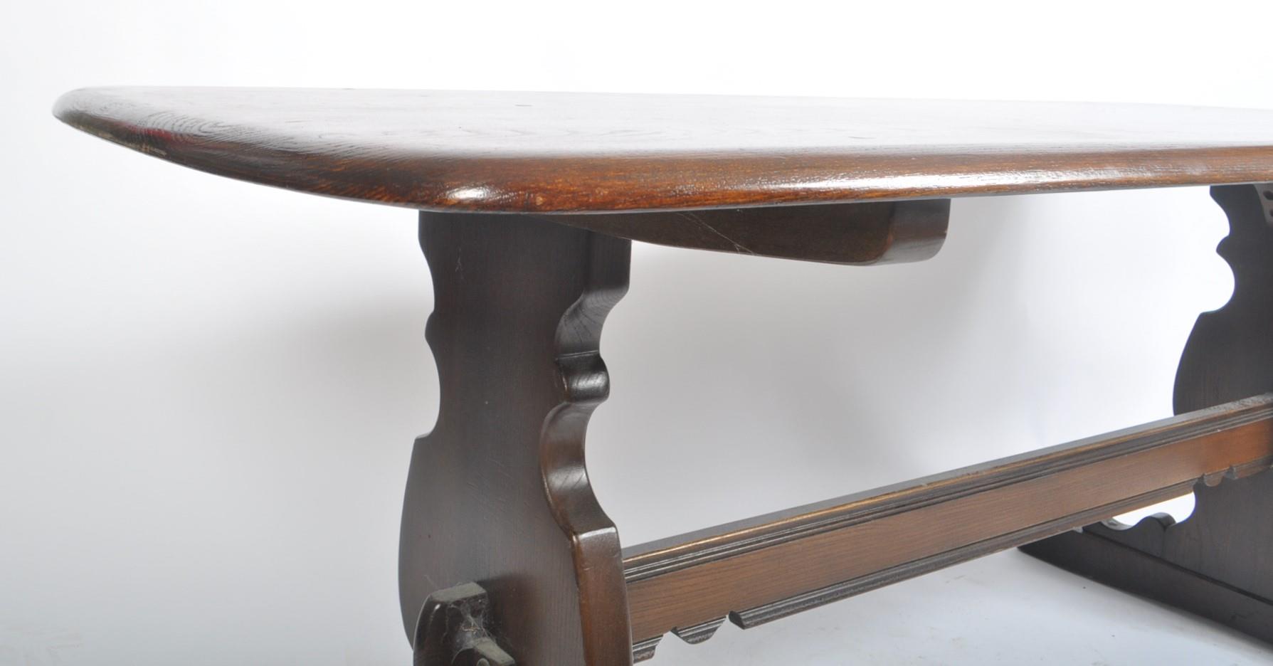 MID 20TH CENTURY BEECH & ELM ERCOL REFECTORY DINING TABLE - Image 4 of 4