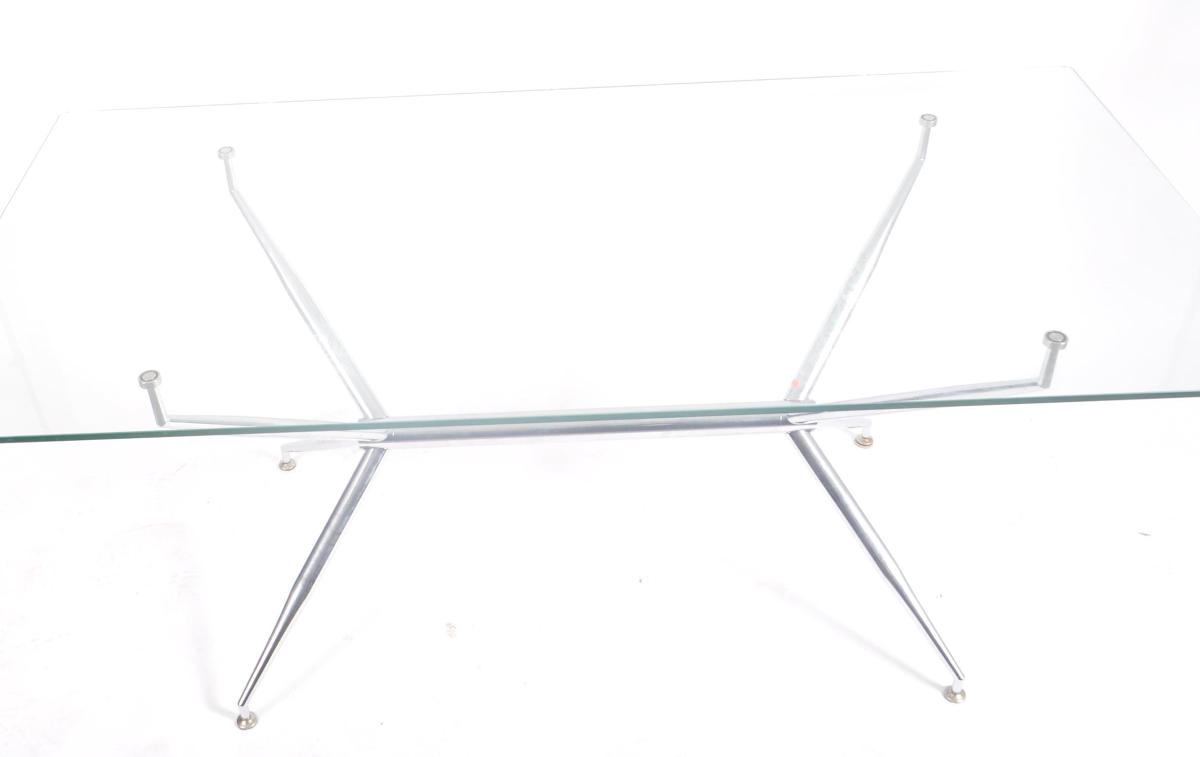 RETRO GLASS & CHROME DINING TABLE - Image 2 of 5