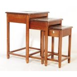 A VINTAGE 1960S CHINESE ORIENTAL NEST OF CARVED TOP TABLES