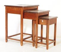 A VINTAGE 1960S CHINESE ORIENTAL NEST OF CARVED TOP TABLES