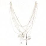 TEN 925 SILVER & CZ & WHITE STONE NECKLACES