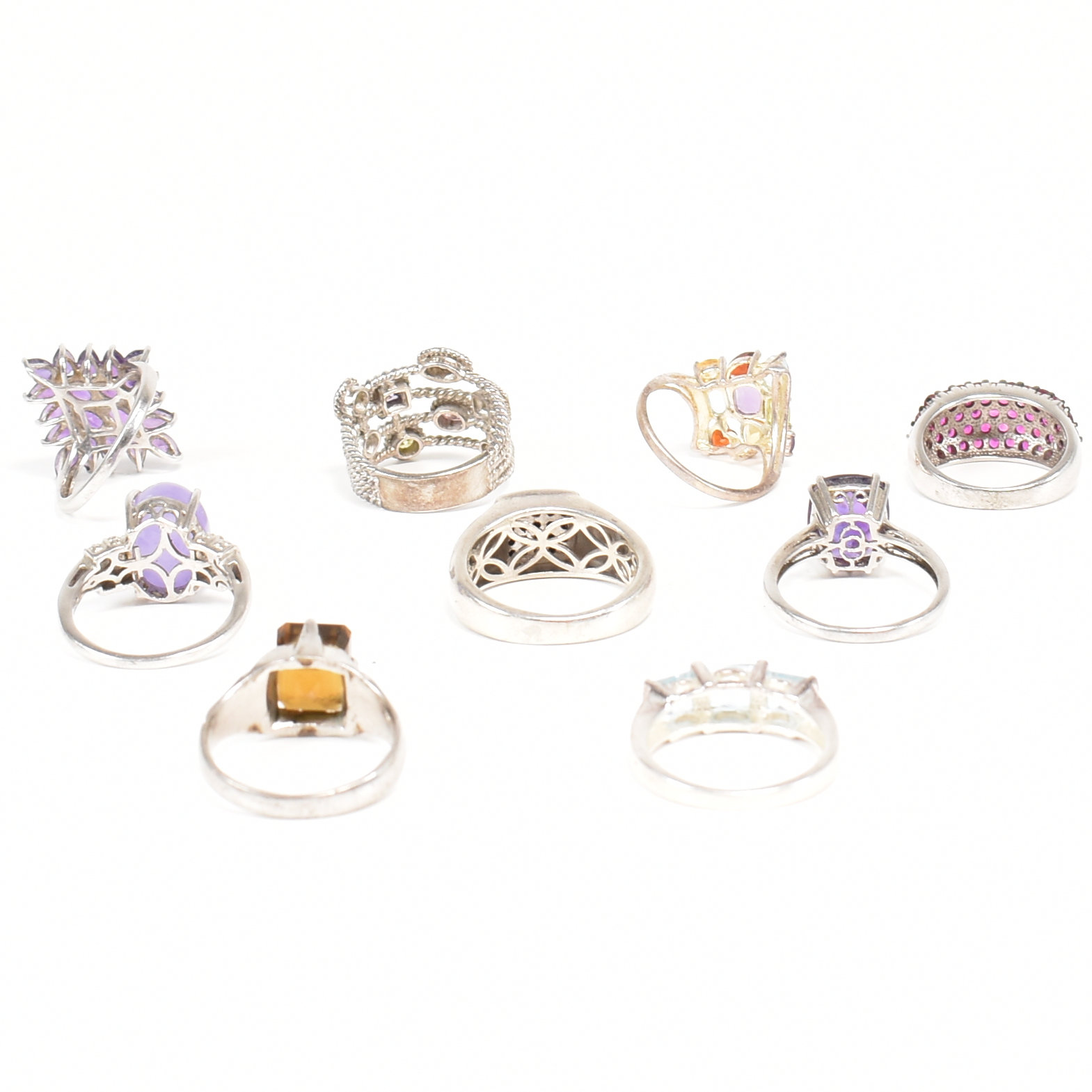 A COLLECTION OF 925 SILVER & GEM SET DRESS RINGS - Image 4 of 6