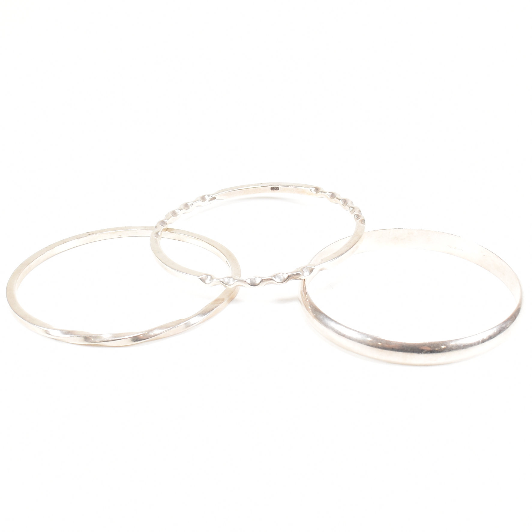 THREE 925 SILVER BANGLES - Image 2 of 4