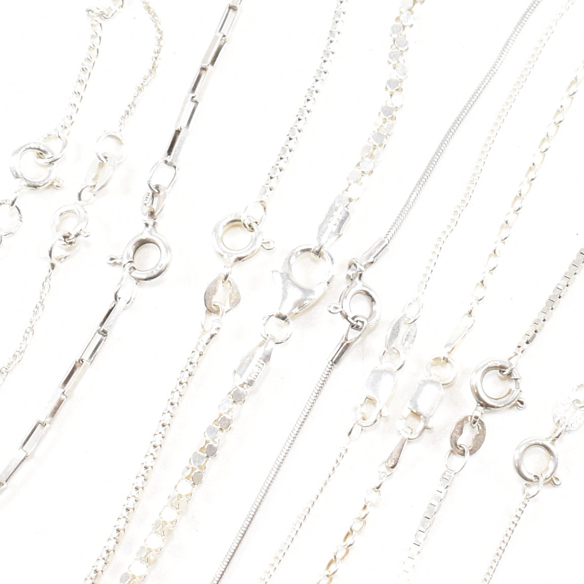 TEN 925 SILVER & CZ & WHITE STONE NECKLACES - Image 5 of 5