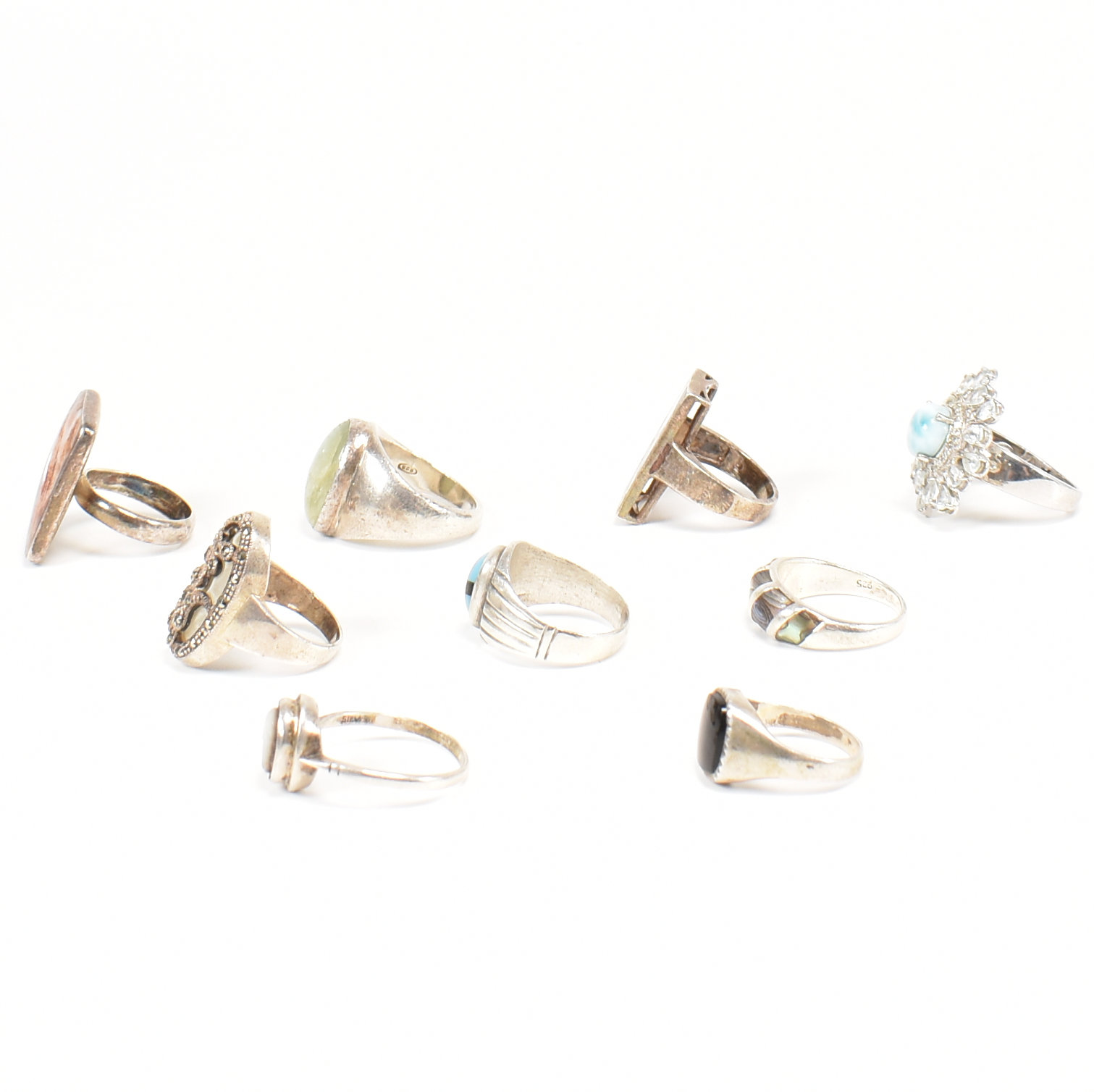 COLLECTION OF 925 SILVER & GEM SET RINGS - Image 4 of 6