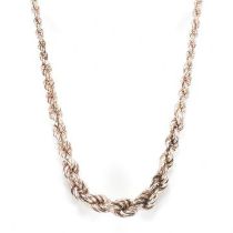 HALLMARKED 925 SILVER ROPE TWIST CHAIN NECKLACE