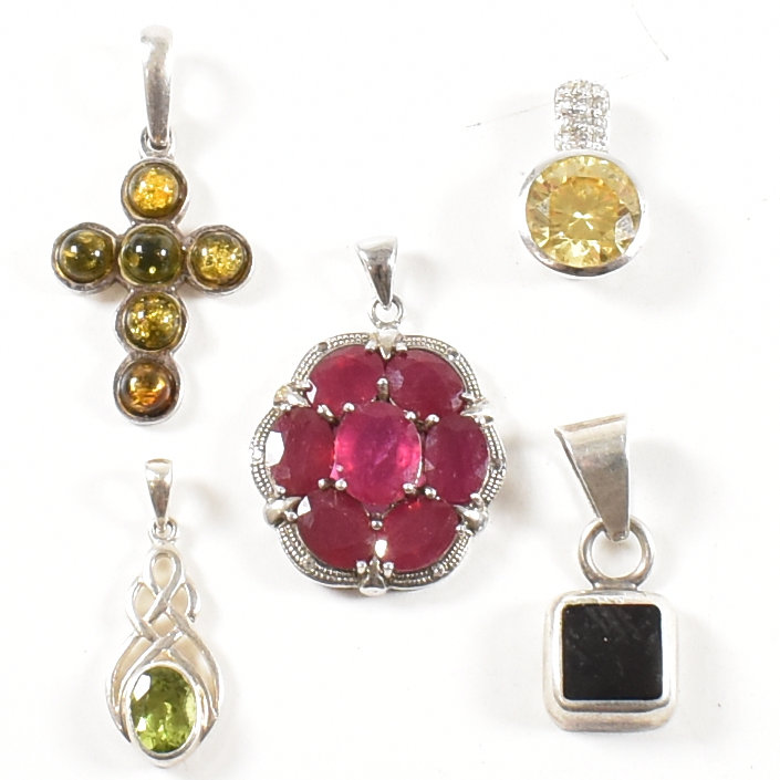 COLLECTION OF 925 SILVER & GEM SET JEWELLERY - Image 2 of 6