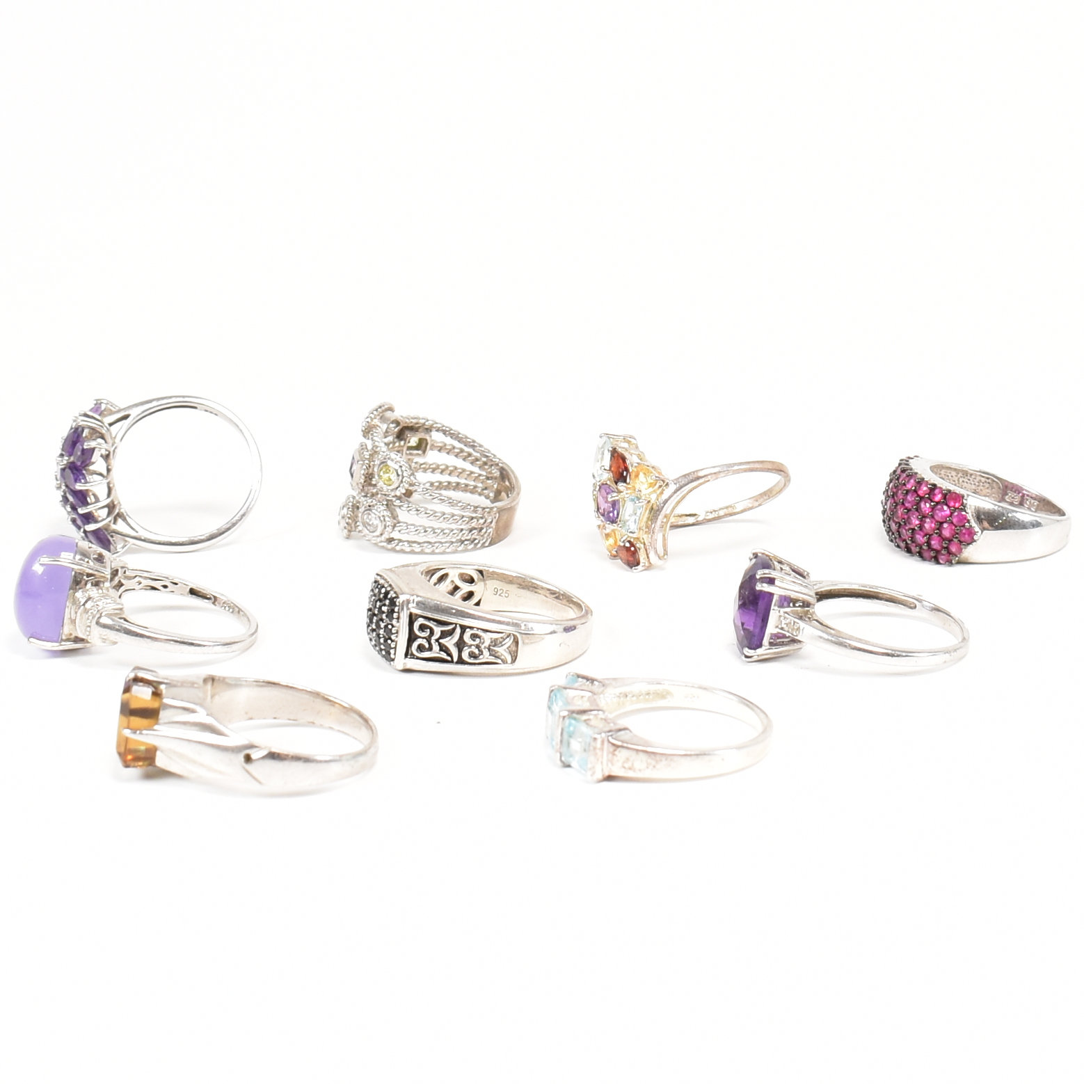A COLLECTION OF 925 SILVER & GEM SET DRESS RINGS - Image 6 of 6